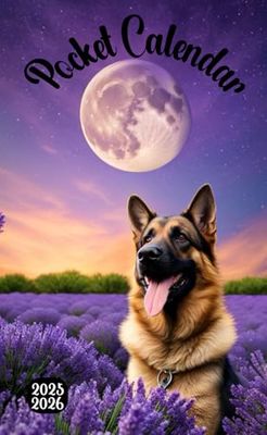 Pocket Calendar 2025-2026: German Shepherd Cover, 24 Months Monthly Planner, Small Size 4*6.5 inches