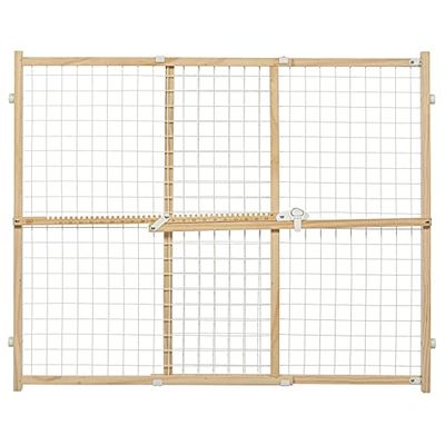 Midwest Homes for Pets Wire Mesh Pet Safety Gate, 81.28 centimeters Tall & Expands 73.66-127 centimeters wide, Wood, Model 2932WWM-2