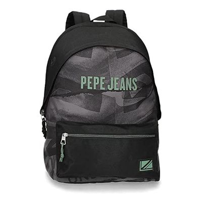 Pepe Jeans Davis Mochila para Portátil Doble Compartimento 15,6" Negro 31x44x17,5 cms Poliéster 20,46L