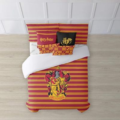 BELUM | Harry Potter Duvet Cover | Gryffindor Shield Model Duvet Cover | Duvet Cover with Buttons | 100% Cotton Duvet Cover | Duvet Cover (180 cm Bed (260 x 240 cm)