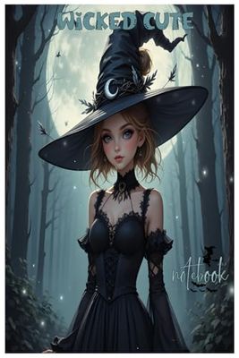 Wicked Cute Gothic Witch Notebook: Wicked Cute Defy Gravity Cover | Sunset Black Witch Trees Flowers | Perfect ... Writing, Great Music, 120 Pages, 6''x9''