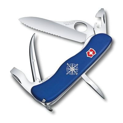 Victorinox Skipper Pro Couteau de Poche Suisse, Multitool, 12 Fonctions, Grande Lame Fixe, Bleu