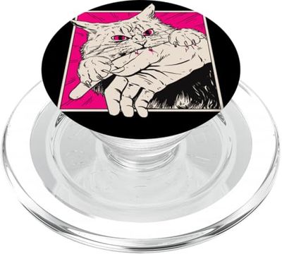 Funny Cat Bite Vintage Art for Cat Mom & Cat Dad PopSockets PopGrip for MagSafe