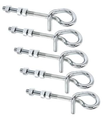 Alberts 869366 schommelhaak | met schroefdraad | om door te schroeven | elektrolytisch blauw verzinkt | lengte 180 mm | schroefdraad M12 | Set van 5