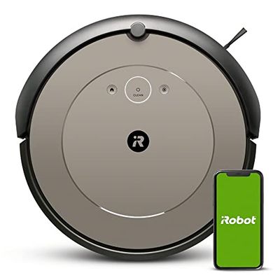 iRobot Roomba i1152 Robotstofzuiger met wifi-verbinding en dubbele rubberen borstels voor alle vloertypen - Ideaal voor huisdieren - suggesties - Geschikt voor spraakondersteuning,Amandel