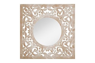La Hacienda 55456 Vierkante spiegel met steeneffect, beige, 60 x 60 mm