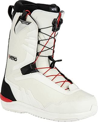Nitro Męskie snowboardy Discover TLS '23 All Mountain Freeride Freestyle system szybkiego sznurowania łódź snowboardowa, White-Black, MP 28,5 // EU 43 1/3 // US 10,5