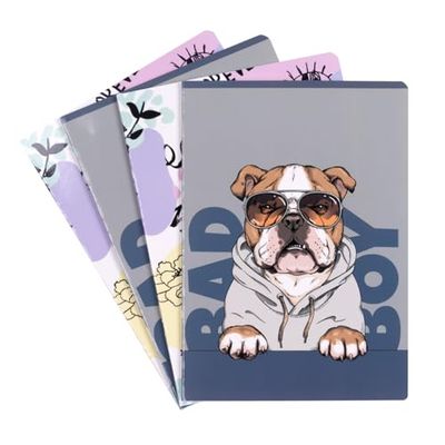 gimboo Exercise Book/Format A5 32/32 Sheets Lined 3 / Mixed Pack of 8-8 Pieces/Pack of Assorted Designs/for Children to School for Primary School Students/Without Margin/White Cards