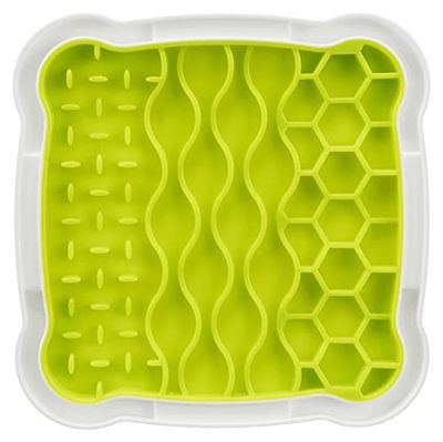 Trixie Lick'n - Piatto per leccare Snack, mangiatoia lenta, per Cani e Gatti, Colore Verde, Misura Media