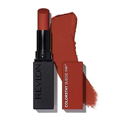 Revlon, ColorStay Suede Ink™, szminka, matowe wykończenie, wibrujący kolor, formuła pielęgnacyjna i wegańska, z witaminą E, N°006 In The Money, 2,55 g
