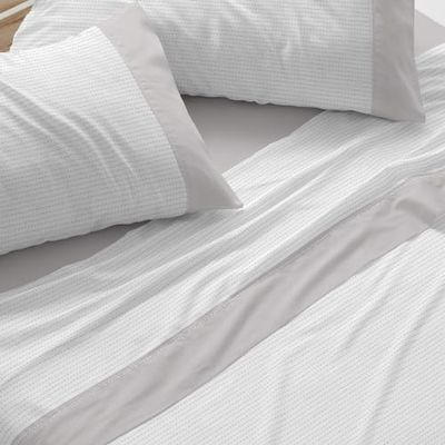 Burrito Blanco Flanellen laken van katoen, bed 90 cm (+ beschikbare maten), design 573, grijs (90 x 190/200 cm)