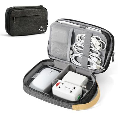 TRAVELKIN More Than Travel Electronic Organizer Travel Case, Cable Organizer Bag for Cords, Chargers, Phone, Sd Card, Usbs (Black)