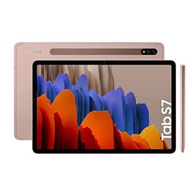 Samsung Galaxy Tab S7, Android tablet met pen, 4G, WiFi, 3 camera's, grote 8.000 mAh batterij, 11,0 inch LTPS-display, 128 GB/6 GB RAM, tablet in brons