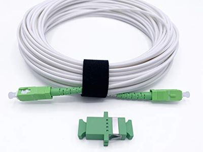Elfcam® - Câble à Fibre Optique pour Orange Livebox SFR La Box Fibre Bouygues Bbox, La Livraison avec Le Coupleur pour Rallonge Fibre Optique, SC/APC à SC/APC Monomode Blanc, 30M