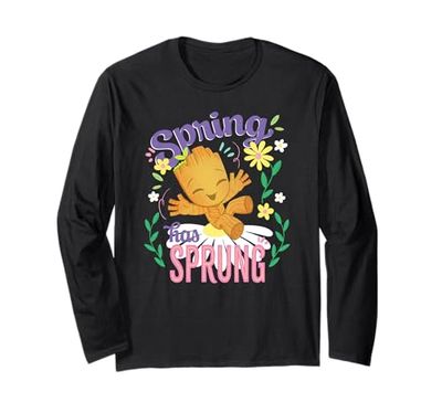 Marvel Spring Has Sprung Baby Groot Lovely Pastel Floral Maglia a Manica
