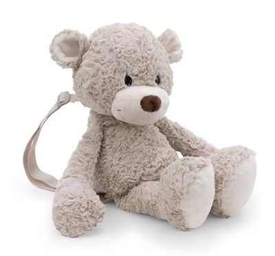 NICI 62328 Zainetto di Peluche a Forma di Orso Finni, per Asilo o Scuola Materna, Unisex, Spalline Regolabili, Chiusura con Cerniera, 40 cm, Grigio, Colore