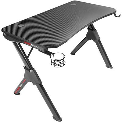 Mars Gaming MGD, Mesa Gaming Ergonómica, Soporte Cascos+Botella, 110x60cm, Negro