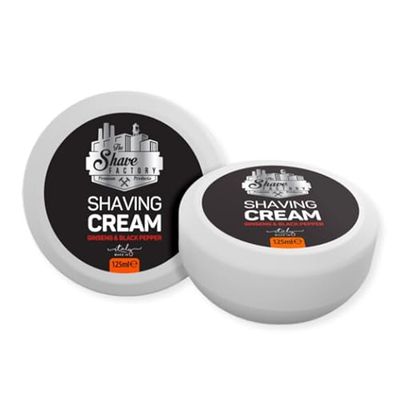 The Shave Factory Shaving Cream - Shaving Cream for Men, Shave Cream, Shaving Cream Suitable for All Skin Types, Made in Italy - 125ml (4.22 Fl. Oz) (Ginseng & Black Pepper)