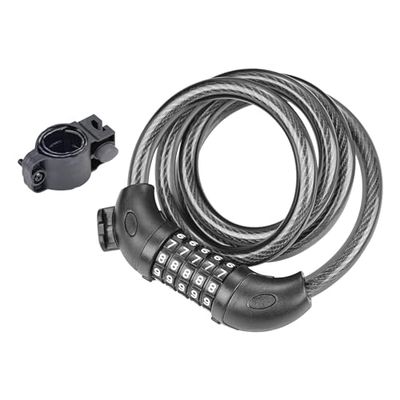 GRIFEMA GAK1203-12 Fietsslot, diefstalbeveiliging, kabelslot met 5-cijferige combinatie, voor fietsen, motorfietsen, scooters, 120 cm, zwart