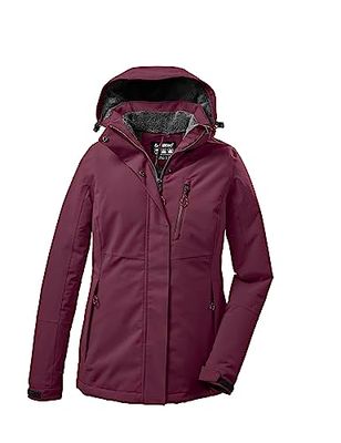 killtec Donne Giacca funzionale/giacca invernale con cappuccio staccabile con cerniera KOW 140 WMN JCKT, dark plum, 44, 37411-000