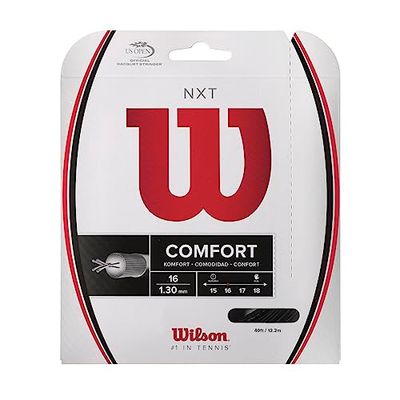 Wilson NXT 16 Corda da Tennis, Unisex - Adulto, Nero, 1.30 mm, 12.2 m