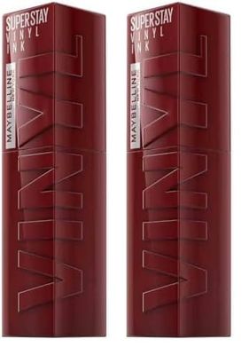 Maybelline New York Lip Colour, Smudge-free, Long Lasting up to 16h, Liquid Lipstick, Shine Finish, SuperStay Vinyl Ink, 55 Royal (Pack of 2)