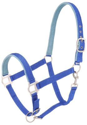 Tough 1 Licol rembourré en Nylon Robuste avec matériel en Satin., 50-2022-4-0, Bleu Marine, Yearling