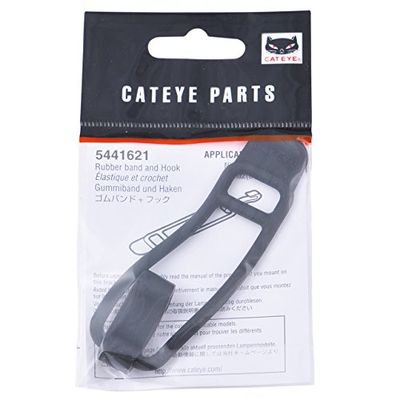 Cateye Elastiek-accessoires voor LD135, uniseks, rubberen band en haak voor Volt Xc Series Loop2 en Nima2 544-1621, zwart, niet van toepassing