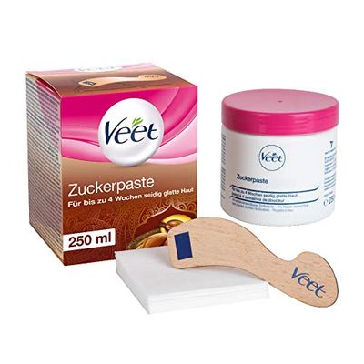 Veet Sugaring sugar paste vanilla blossom for hair removal for noticeably smooth skin for up to 4 weeks, 1 x 250 ml, 73 g