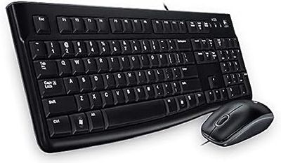 Logitech MK120 Kit Tastiera e Mouse Cablati, Layout ‎Bulgaro Qwerty, Nero