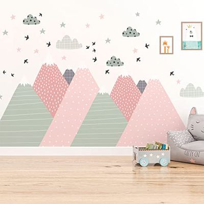 Pegatinas de pared para niños – Decoración de habitación infantil – Adhesivo de pared escandinavo – 60 x 90 cm