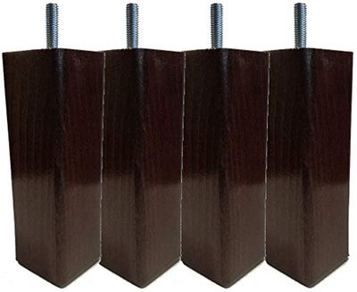 Margot Douceur Scandinavische vierkant, set met 4 poten voor lattenbodem, hout, 5 x 5 x 18 cm, mahonie, 5 x 5 x 18 cm