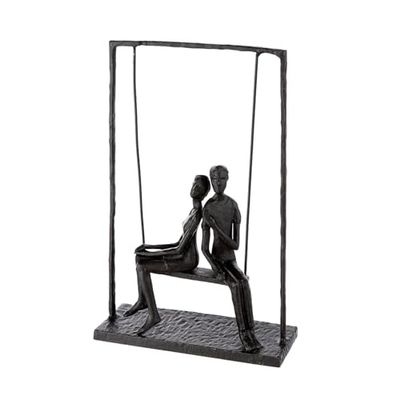 Casablanca Sculpture Swing Together - en Fer - Marron - Hauteur 23 cm - Balançoire - Motif Couple - Décoration - Cadeau - Salon