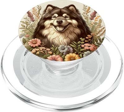 Finlandés Lapphund Perro Verano Flores Silvestres Obra De Arte PopSockets PopGrip para MagSafe
