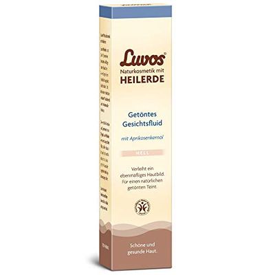 Luvos Heilerde Naturkosmetik Líquido facial tingido claro, com óleo de damasco, pele uniforme, pele natural, 50 ml
