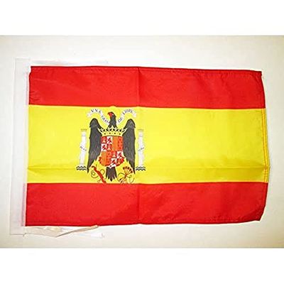 BANDIERA SPAGNA FRANCO 1938-1945 45x30cm - BANDIERINA SPAGNOLA FRANCHISTA 30 x 45 cm cordicelle - AZ FLAG
