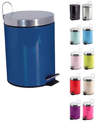 MSV Cosmetica-emmer, blauw, vuilnisemmer, pedaalemmer, afvalemmer, 3 liter, met uitneembare binnenemmer
