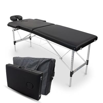 Mobiclinic, Lettino per Massaggi, Alluminio, Pieghevole, Poggiatesta, 186x60cm, CA-01 Light, 250 kg, Borsa da trasporto, Lettino per estetica, Lettino per fisioterapia, Portatile, Professionale