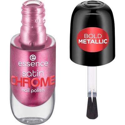 Essence Cosmetics Satin Chrome Smalto Unghie, Coprenza, Risultato Immediato, Ultra Pigmentato, Metallica, 8 ml