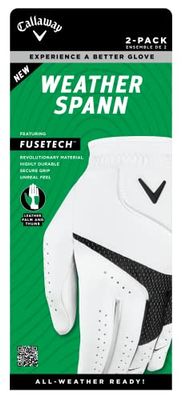 Callaway Weather Spann golfhandschoenen 2023 (2 Pak) Linkerhand (voor rechtshandige golfer), S,