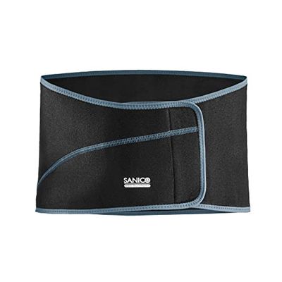 SANICO Vendaje lumbar elástico con compresión, vendaje ortopédico de neopreno para estabilidad, alivio y circulación sanguínea, transpirable, 107 x 0,3 x 24,5 cm