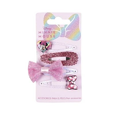 Cerdà SET ACCESSORI CAPELLI MINNIE DISNEY 4 MOLLETTE CLIC CLAC