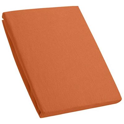 Kinzler Premium spanner, katoenen hoeslaken, 90-100 x 200 cm, karamel