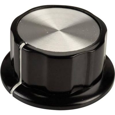 Draaiknop SCI RN-99A (6,4 mm) zwart, wit (Ø x H) 45 mm x 20,3 mm, 1 stuk