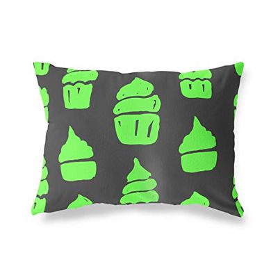BonaMaison Fundas para Cojínes, Verde Neón-Humo Funda de Almohada para Sofá Coche Silla Oficina Cama Decorativa Moderna Decoración del Hogar, 45x60 Cm - Diseñado y Fabricado en Turquía