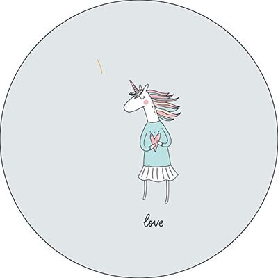 Bonateks, Ronde digitaal bedrukte muismat, antislip onderkant, voor kantoor en thuis, diameter: 22 cm