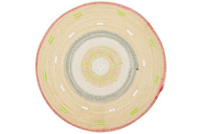STROMBLI Set of 2 Yellow, White, Beige Placemats