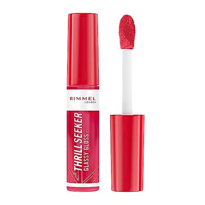 Rimmel Thrillseeker Glassy Gloss 350 Pink to the Berry, Hydrating Shine, Hyaluronic Acid, Anti-Oxidant Complex, Non-Sticky, Big Applicator, Healthy-Looking Lips, Delicious Scent, Vegan, Cruelty Free