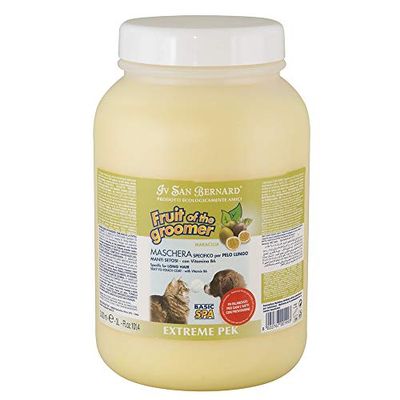 Máscara de Maracuyá - Mascarilla para Perros - 3 L - Para un Manto Sedoso y Perfumado - Artículo de Higiene para Perros - Indicado para Pelos Largos - IV San Bernard