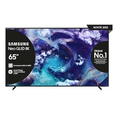 Samsung Smart TV 65'' QE65QN900FTXZT Neo QLED 8K Mini LED, NQ8 AI Gen3 Processor, 8K AI Upscaling, Art Store, Dolby Atmos, Metal Frame Design, 2025